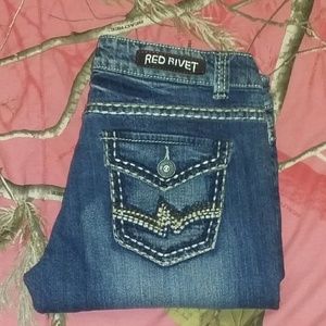 Red Rivet skinny jeans